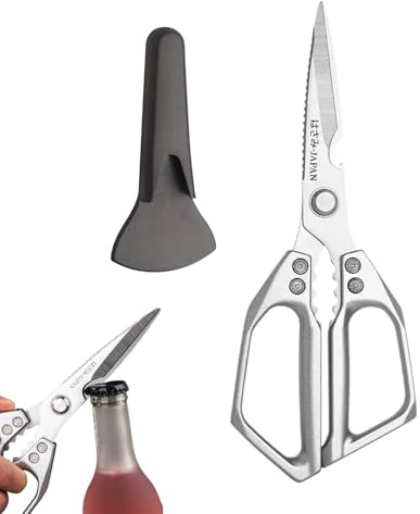 Tijeras de Cocina - Tijeras De Aves De Cocina, Multifunción de Acero Inoxidable para Pollo Pescado Verduras Aves Mariscos Carne Seguras para Lavaplatos