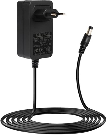 12V 3A Adaptador de Alimentación, 36W Universal Transformador CA 100-240V a CC 12V, Cargador Adaptador para Tiras de Luces LED Cámara CCTV Monitor LCD y Enrutador, 5,5 mm x 2,5 mm