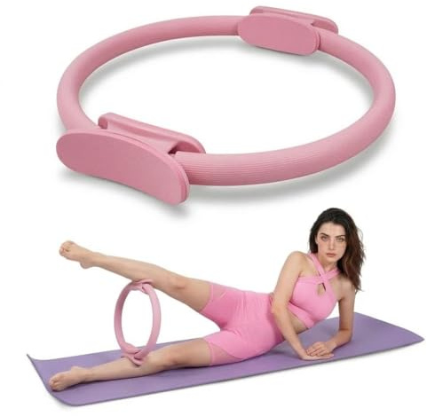 Pilates Ring Magic Circle – Professional 14 Inch Fitness Ring for Women & Men | Dual Padded Handles | Core, Thigh & Arm Toning | Home Pilates Equipment