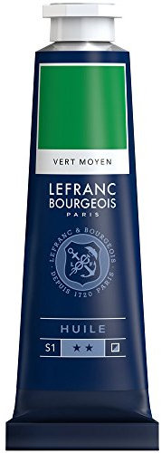 Lefranc Bourgeois 810028 feine Ölfarbe, lichtecht mit hervorragender Deckkraft & hoher Farbintensität, gleichmässiger Konsistenz und optimaler Mischbarkeit, 40ml Tube - Mittelgrün