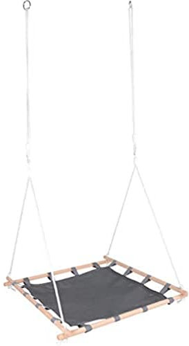 11907 Columpio Nido con Marco de Madera, small foot, diversión balanceándose, Carga hasta 100kg, a Partir de 3 años.