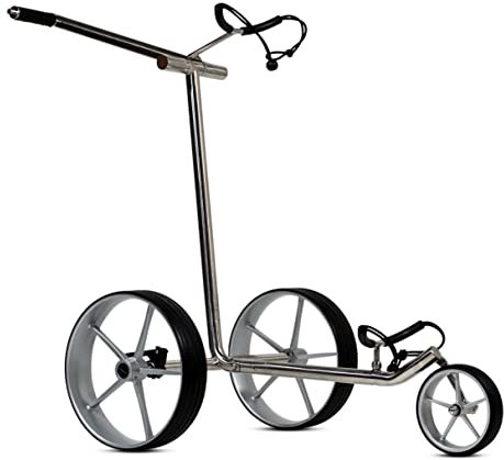 tour made HC3X 3-Rad Edelstahl Golf Push Trolley Pushtrolley Golftrolley zerlegbar - Qualität vom Deutschen Fachhändler (HC3X-silber-silber)