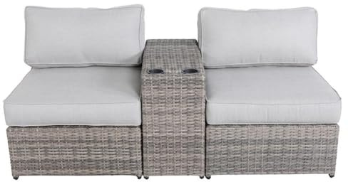 Living Source International 3-Piece Wicker/Rattan Sectional Seating Group - Gray