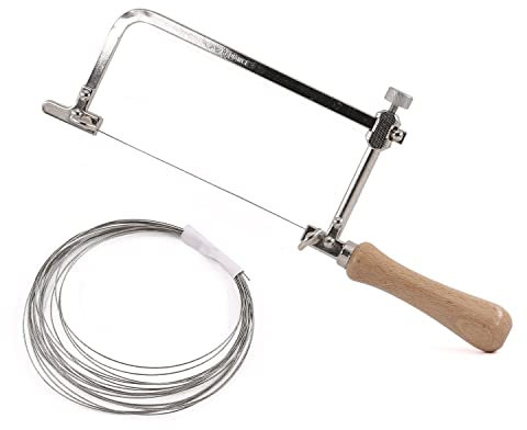 Homesom 1 sierra de marquetería marco de acero con sierra de alambre de diamante de 0,5 mm para madera piedra jade corte de metal herramienta de mano multifunción