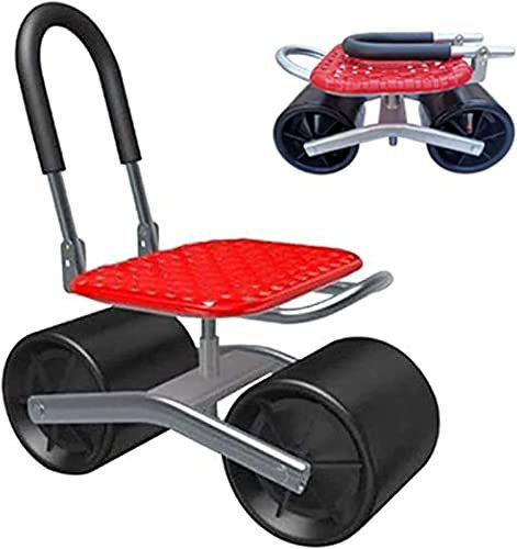 GRYYP Tabouret de Jardinage avec roulettes, Chariot Robuste avec Hauteur d'assise réglable pour pelouse et Jardin