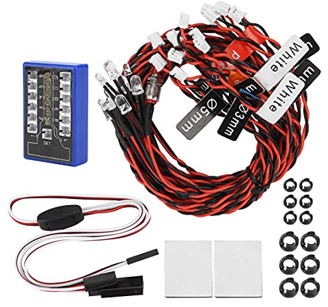 Leapiture 12 RC Model Control Light Simulation Flash Model Car Lighting System Control Light RC Car Accessory Lighting Kit LED for CC01 1/10 1/8 RC Car