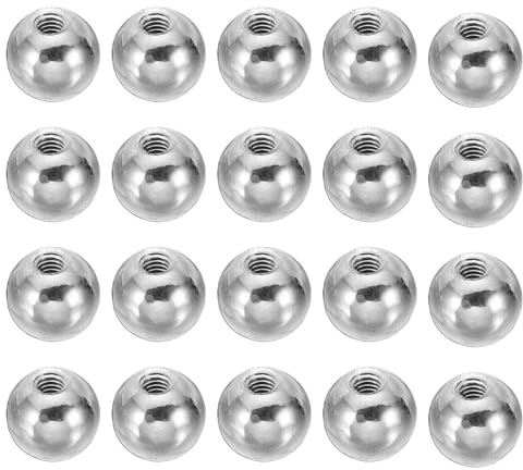 PATIKIL Écrou Borgne M4 x 12mm Sphérique 20 Pcs Cache Boulon Boule en Acier pour Trou Borgne, Poignée, Écrou, Décoration pour Meubles, Lampe ou Projet de Bricolage, Argenté