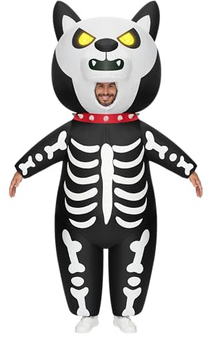 Spooktacular Creations Disfraz Inflable de Cachorro para Adultos con Ojos Iluminados. Disfraz de Perro de Cuerpo Completo, ideal para Halloween y fiestas temáticas de cosplay.