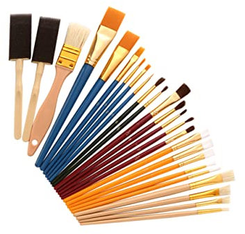 SEWACC 25stücke Ölgemälde Premium Kunstfarbe Nützliche Kunstmalwerkzeuge Aquarellpinsel Kunstmalpinsel Malerei Werkzeuge Für Schablonenmalerei Acrylmalerei