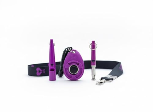 Dshees Dog Training Set is perfect combination of Two Dog Whistles For Recall With One Whistle Lanyard And One Dog Clicker. Dog Whistle To Stop Barking And Clickers For Dog Training, Puppy Training.