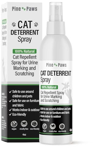 Cat Deterrent Spray - 100% Natural Cat Repellent Spray for Urine Marking & Scratching - Eco Friendly, Safe to Use Around Children and Pets, Safe for Use on Furniture and Fabric, Works Indoor & Outdoor