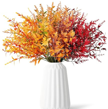 PacuM 12 Stycken Höst Bukett Artificiell Höst Blomster Artificiella Blommor Falska Blommor Växter Dekoration För Höst Interiör Och Exteriör För Hem Trädgård Bröllop Thanksgiving