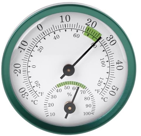 Higrómetro Humedad Interior | Termómetro De Jardín Sin Pila | Termómetros De Exterior Para Terraza - Termómetro De Pared Para Decoración De Hogar Y Jardín, Verde