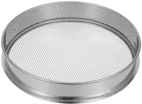 Mikikit Tamiz de Jardín Acero Inoxidable Malla Fina para Criba Tierra y Arena Separador para Compost Grava y Bonsái Herramienta Resistente para Paisajismo y Acuarios
