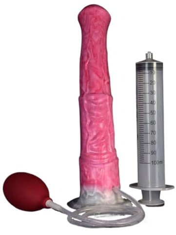 TRQOYTU Extra Lungo Animale Anale Dildo 28,5 Cm Unico Squirt Sperma Spray Funzionale Pene Massaggiatore Prostatico Masturbazione Plug Anale Butt Plug Punto G Replica Del Pene Giocattolo