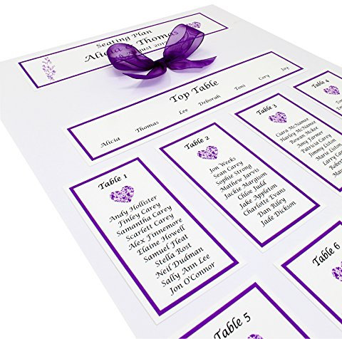 Personalised Handmade A3 Wedding Table Plan/Seating Plan