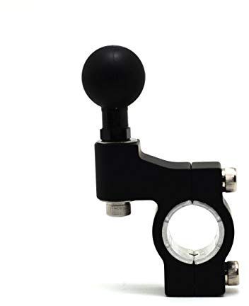Cliff-Top Base de montage pour guidon de moto 22,2 mm (7/8) et 25,4 mm (1) avec boule de 2,5 cm (noir)
