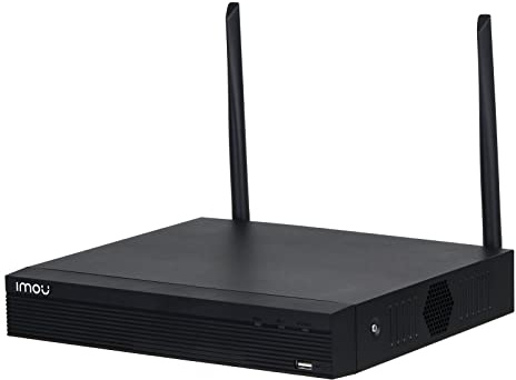IMOU NVR 4 canali Wi-Fi. Registratore continuo con predisposizione HDD fino a 8Tb. Uscita video HDMI e VGA. H.265. Portata Wi-Fi fino a 100mt in campo aperto. Wifi 2x2 Mimo.