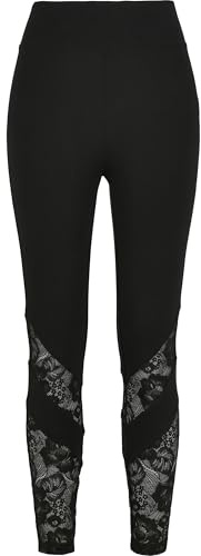 Urban Classics Femme Taille Haute en Dentelle pour Femme Leggings, Noir, L EU