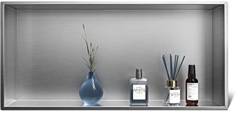 Bernkot Nicchia a Parete Nicchia Doccia Mensola Bagno 60x30 cm Acciaio Inox, Satinata