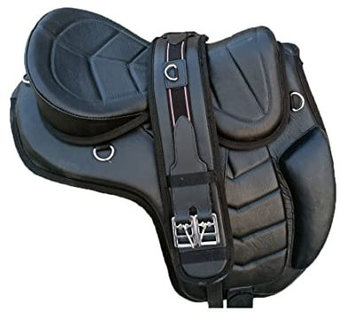 Wonder WishBaumloser Freemax-Pferdeleder-Brauner Softy-Sattel 12 Zoll bis 18 Zoll mit passendem Gurt