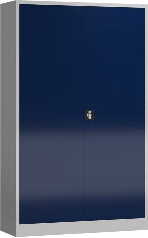 Classix Flügeltürenschrank Aktenschrank 1945 x 1200 x 600 mm (grau/blau)