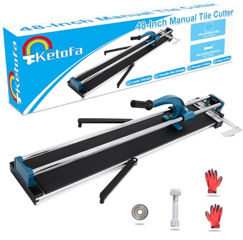 48-Inch Manual Tile Cutter, Laser Guided Precision, Tungsten Carbide Cutting Wheel, Ideal for Porcelain and Ceramic Tiles, Durable All-Steel Construction, Tile Cutting Machine