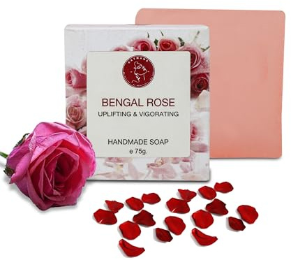 AATMANA Handmade Natural Bar Soap for Men & Women, Moisturizing Body & Face 7.9 Oz Soap Bars (3 Set) (Bengal Rose)