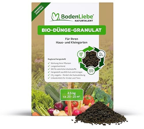 BodenLiebe - Universal-BIO-Pflanzendünger - nachhaltiges Wachstum - langzeitwirkend [100% natürlich – ohne Chemie] - Granulat - klimafreundlich - für Obst, Gemüse, Blumen, Sträucher (5,0 Kilogramm)