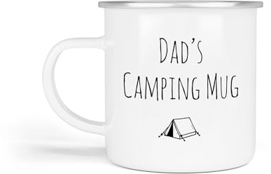 Camping Enamel Mugs, One Size - Dad - Camping Gift for Dad, Mum, Grandpa, Grandad Birthday Christmas Father's Day