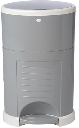 Diaper Dekor Plus Hands-Free Diaper Pail | Largest & Easiest to Use | Just Step–Drop–Done | Doesn’t Absorb Odors | Quick Bag Change | Great for Cloth Diapers | 70% Recycled Materials | EKO Gray