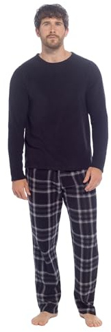 INSIGNIA Mens Fleece Long Sleeve Top Pyjamas Sets (UK, Alpha, L, Regular, Regular, Col 2)