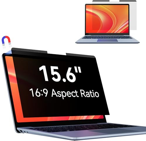 Makinda Magnétique Filtre de Confidentialité 15.6 Pouces 16:9, Filtre Ecran pour Ordinateur Portable avec HP/Dell/Acer/Lenovo/Thinkpad/Envy, Amovible Anti-Lumière Bleu Protection Ecran PC Laptop