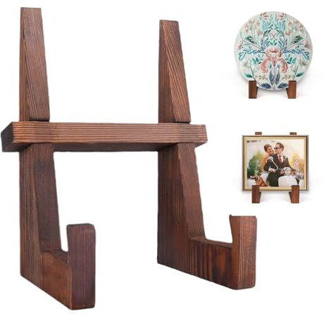 Geoyien Kochbuchhalter, Kochbuchständer, Bücherständer, Kochbuchhalter Holz, Buchhalter Holz, Kochbuchhalter aus Holz für Präsentationsständer, Bauernhaus Kochbuchständer zum Freihändigen Lesen, Braun