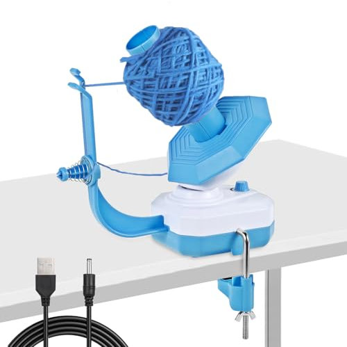 Fuerdich Wollwickler Elektrisch, Wollaufwickler, Wollwickler Garnwickler, Kugelwickler, Wollwickelmaschine Rotierende, Ball Winders Für Garnsammler, Blau