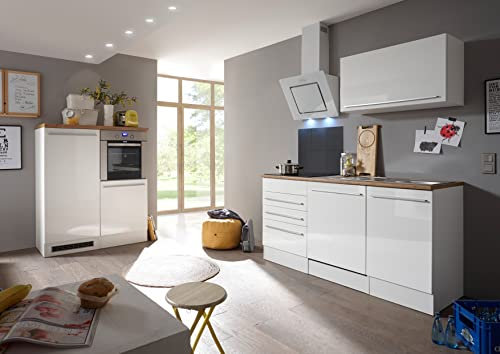 respekta Küchenzeile Gabriel BERP290HWWC Premium Küchenblock 290 cm Breite mit Elektrogeräten