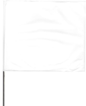 Presco 15 in. Steel Wire Staff Marking Flags [2.5 in. x 3 in. Flag]: 2 in. x 15 in. (White) / 12-Flags