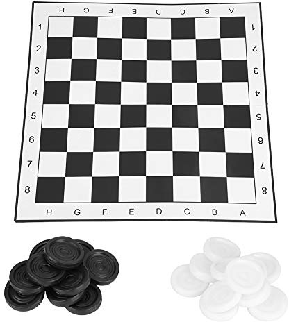 Alomejor Jeu de Dames,Portable en Plastique Jeu de Société Planche Pliante for familles Voyages fêtes et Loisirs Enfants Adultes