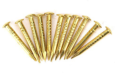 Desconocido HEEPDD 100 Piezas de Tachuelas de latón, Cabeza Redonda, latón, Brad, Clavos, Hardware, Kit de Surtido de uñas, Muebles, bisagra, Accesorios de Hardware(15 mm de Longitud)