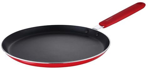 RENBERG Jazzy Red | Padella Antiaderente Rossa ø24x1,8cm | Alluminio Pressofuso | Manico Soft Touch | Adatta per Induzione