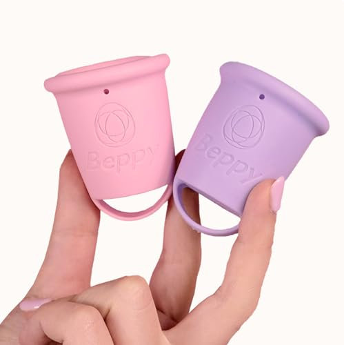 Beppy Coppetta Menstruale Combo Ocean: 2 Coppette Mestruali | Coppetta Menstruale Silicona Medicale (Rosa/Lilla)
