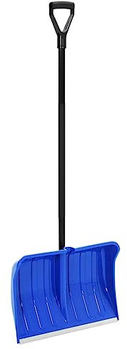 vidaXL Snow Shovel with Powder-Coated Metal Handle and Aluminium Edge - Blue, High-Duty Winter Tool for Efficient Snow Clearing - 147cm Full Height