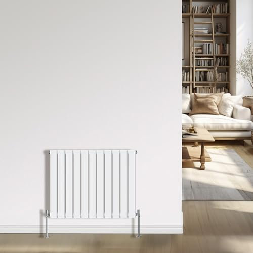 NRG Radiateur moderne blanc brillant 600 x 748 mm simple panneau plat radiateur intérieur design horizontal radiateurs de salle de bain