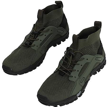 Fockety Chaussures de Wading pour Hommes, Chaussures de Randonnée Respirantes OD Green Safe pour Hommes pour la Pêche (45)
