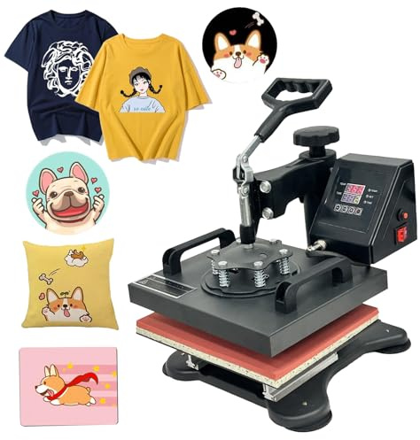 Heat Press Printing Machine, 30x25cm 12X10 Transfer Sublimation, for T-Shirt Pillow Covers Plate Hat Mouse Pad, No Assembly Required