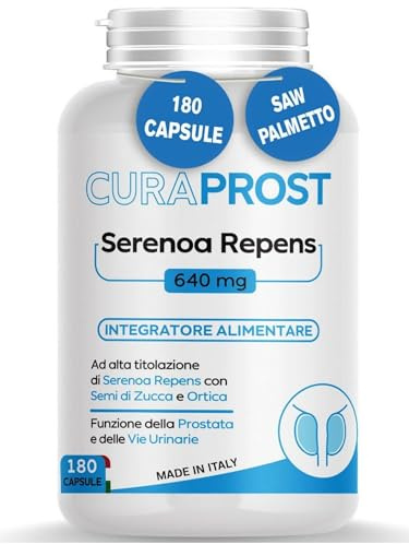 Serenoa repens prostata Integratore Prostata 640 mg - 180 Capsule - Saw palmetto -Formula Complex - integratore Uomo benessere delle vie Urinarie