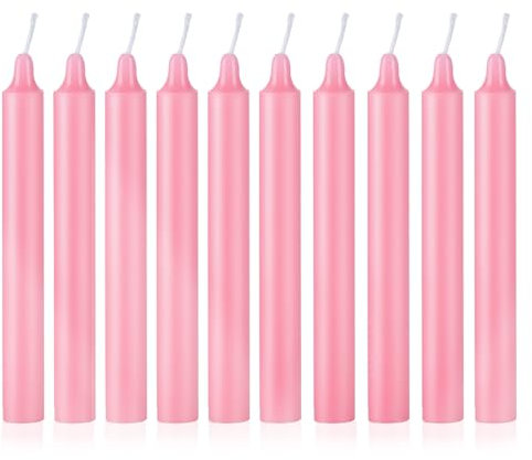 Scentoria 10 candele a stelo rosa, candele lunghe