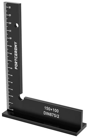 FortCeremy, angolo di arresto, blocchi angolari a 90 gradi, 150 x 100 mm, angolo di serratura, set di righello da falegname, larghezza base ad angolo di seduta tipo L, layout lavorazione del legno