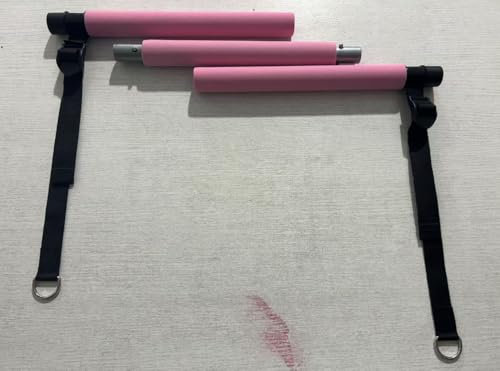 Fitnessbänder Pilates Bar Set mit 6 Widerstandsbänder (20/25/30 Lbs) Verstellbare Resistance Bands Pilates Stange, Fitnessband mit Türanker, Griffe, Knöchelriemen, Pilates Set für Home Gym Yoga