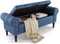 LUE BONA Sitzbank mit Stauraum 130 cm,Sitzbank Bank mit Aufbewahrungsbox,Bettbank Gepolstertem Kissen,Sitztruhe mit Armlehnen aus Linen für Wohnzimmer,Schlafzimmer,Flur,130 X 43 X50 cm,Dunkel-Blau